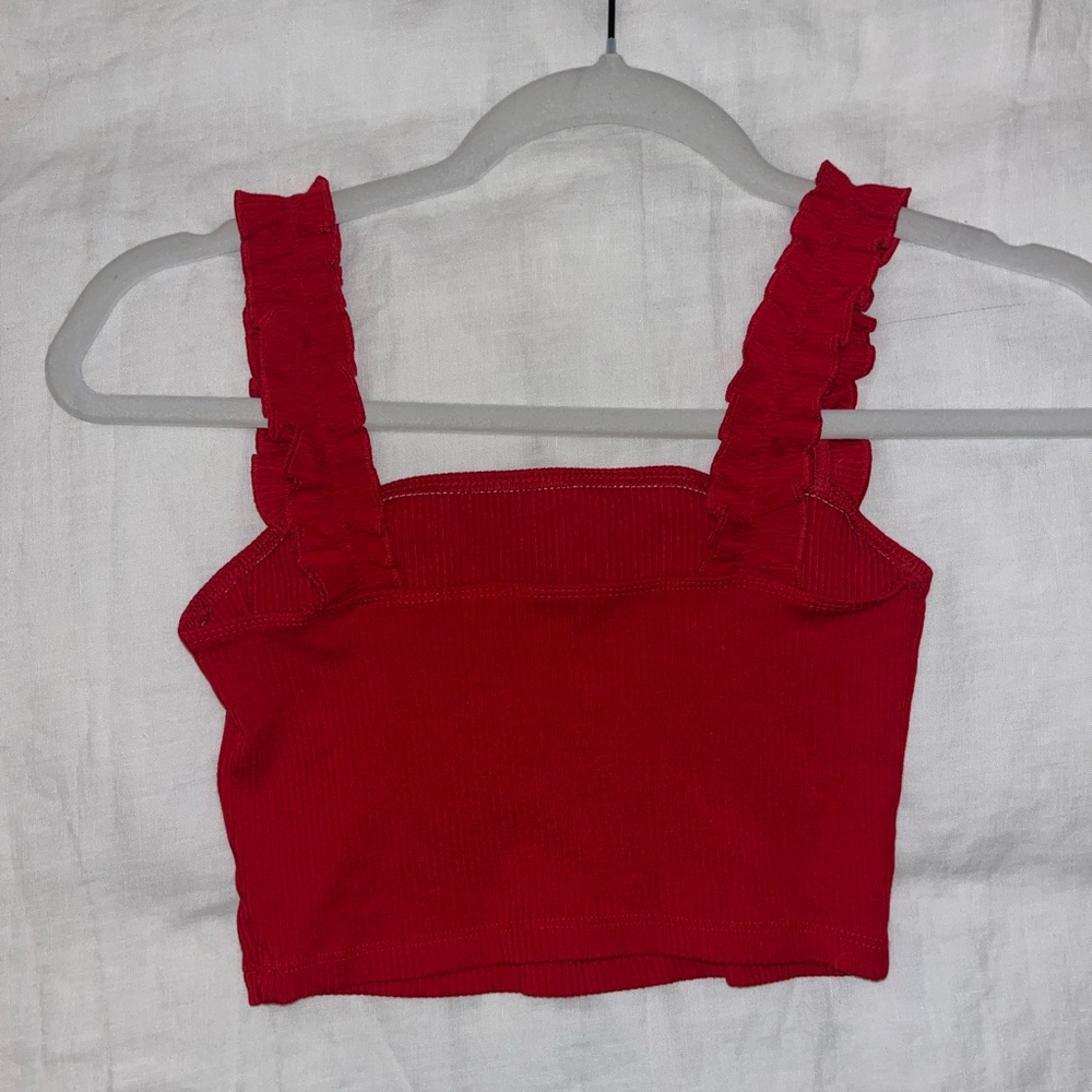 Sunday Best Red Ruffled Top - Picture 2 of 3